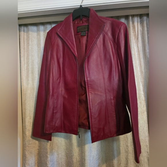 siena Jackets & Blazers - Siena Studio Burgundy Leather Jacket